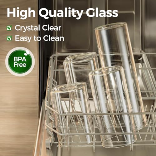 ComSaf Glass Pantry Storage Containers (0.7Qt/1.2Qt/1.6Qt) Set of 6, Square