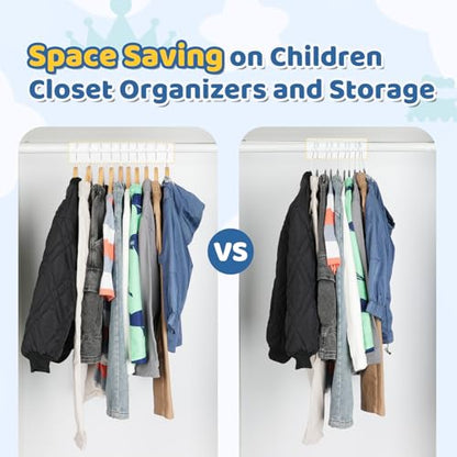 Premium 14 Inch Kids Hangers 50 Pack, Baby Velvet Hanger Non Slip | Grey Space Saving Felt Hangers Clothes Organizers for Closet with 360° Swivel Hook for Children, Toddler & Teens