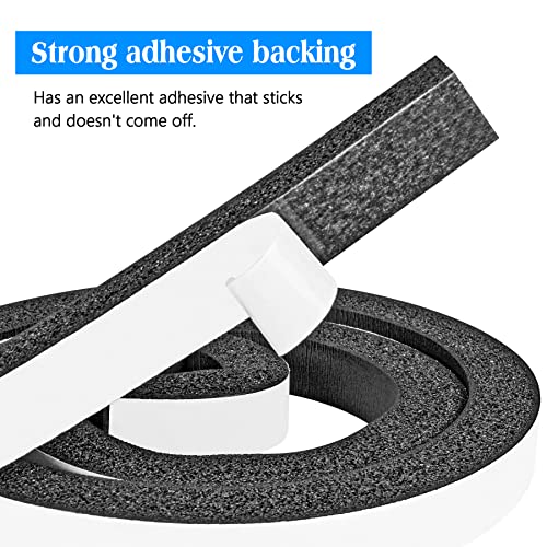 Foam Strips with Adhesive, 2 Inch Wide X 1 Inch Thick, Neoprene Weather Stripping High Density Foam Closed Cell Tape Seal for Doors and Windows Insulation, Total 6.5 Feet Long