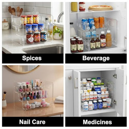 3-Tier Vitamin Storage Organizer, Organizer For Vitamin Bottles And Medicine Bottle, Vitamin Bottle Organizer For Countertop, Bathroom Cabinet Storage Items Are Clearly Visible