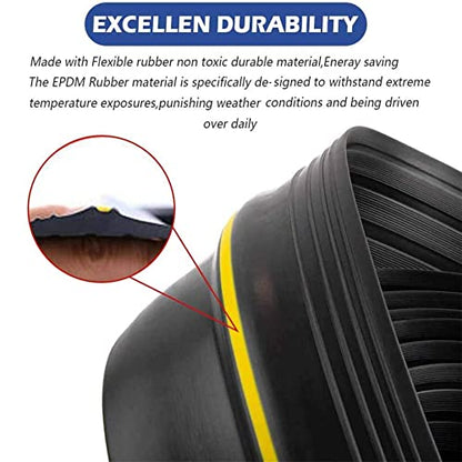 20Ft/6M Universal Garage Threshold Seal Strip with 300ml Black Sealants/Adhesives, Garage Door Bottom Weatherproof Strip Rubber DIY Weather Stripping Replacement (Black+Yellow)