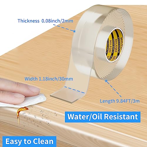 Clear Edge Protector Strip,1 Pack x 1.18in x 9.84FT | Sharp Edge Wrap Cover Tape, Self Adhesive Protective Bumper Guards for Cabinet Door Desk Bed Furniture Waterproof