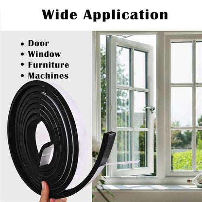 1 inch Wide x 1/4 inch Thick Black Foam Weather Stripping,Closed Cell Foam Insulation Tape with Self-Adhesive,Single Sided Weatherstrip for AC Window, Door Seal,High Density Weather Strip 16.5 Feet