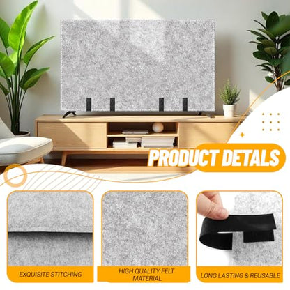 TV Moving Cover Flat Screen TV Heavy Duty Felt Screen Protector Anti-Scratch with Bottom Strap During House Moving,Storing, Painting or Home Renovation Packing Cushioning Supplies (70-75in)