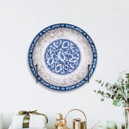 7.87 inch Large Plate Stands for Display, Wall Mou... (2 Pcs Black | Metal)