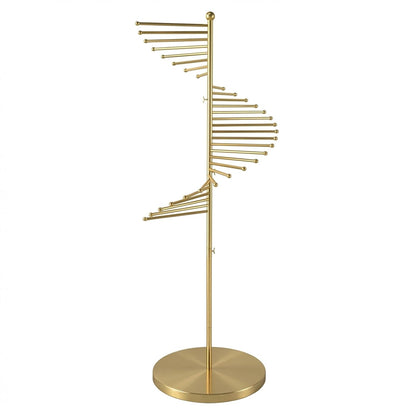 Scarf Rack Free Standing, Metal Spiral Hijab Stand, 30 Rods | Commercial Scarf Holder for Multiple Scarves Hat Belt Pants, 42x170cm/17x67in Space Saving Organizer