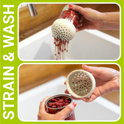 Can Strainer for Canned Goods - Set of 3 Space Saving Colanders | Space-Saving Nesting Design, Fits Standard Cans and Fruit, Multi-Use Kitchen Gadget, Food-Grade Silicone, Easy Storage