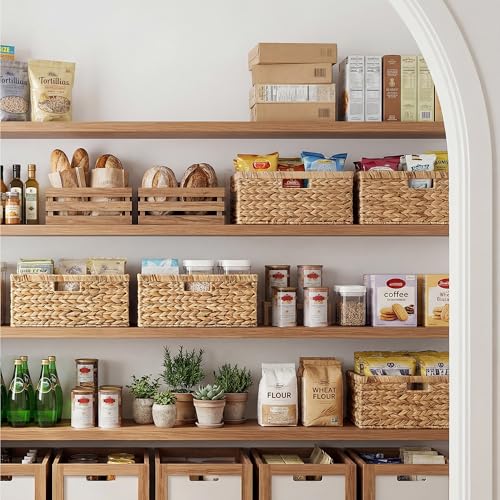 StorageWorks Wicker Baskets for Storage,Wicker Storage Baskets,1-Pack | Water Hyacinth Wicker Storage Baskets for Shelves,Large Wicker Baskets for Organizing,Woven Basket for Storage,Large Basket