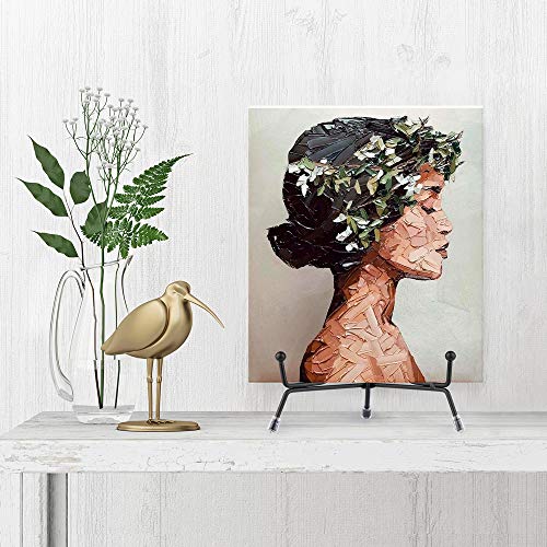 Mocoosy 6 Pack 3 Size Improved Anti-Slip Black Plate Stands for Display | 4 6 8 Inch Plate Holder Display Stands, Iron Wire Easel, Frame Stand for Pictures, Photos, Decorative Platter, Tabletop Art