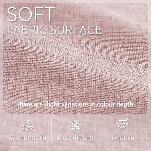 FinishingBo 11 inch Cube Storage Bin with Handles 6 Pack | Foldable Basket, Fabric Storage Bins, Closet Storage, Home Organizer (White/Pink)