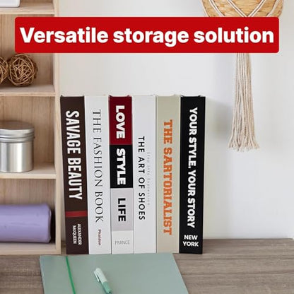 Original Hidden Storage Secret Book Box 8.3 x 6.3 x 9.4 In, Made from Gray Board & Cardboard, Faux Books for Decoration, Electronics & Cord Hider,Box Hider for Router and TV Cord, Decorative Book