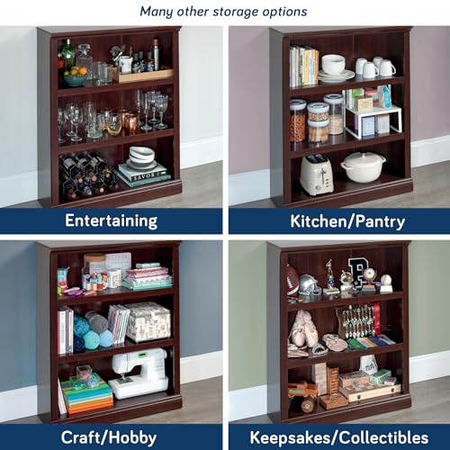 Sauder Miscellaneous Storage 3-Shelf Bookcase/ Book shelf, Select Cherry finish