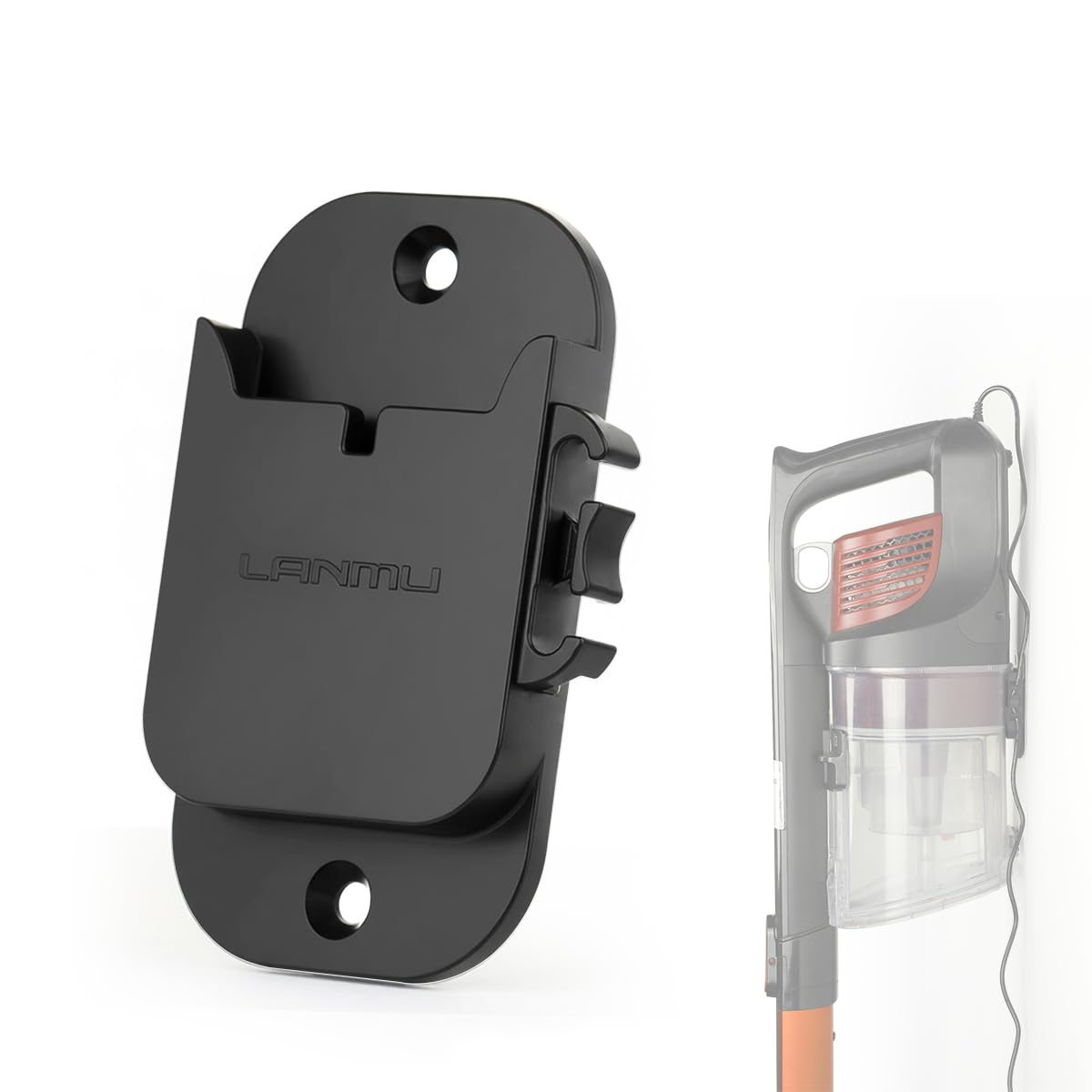 LANMU Wall Mount Holder with Cable Clip Compatible with Shark IX141 IX141AMZ IZ362H IZ376H IZ377H IZ163H Cordless Stick Vacuum, Vacuum Cleaner Storage Hanger, Keep Upright Organization