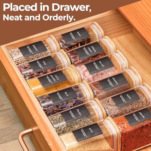 ComSaf Spice Jars 8oz Set of 6, Small Seasoning Containers with 9 Labels