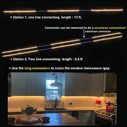 WOBANE 8PCS 20inch Under Cabinet Lighting with Remote,Warm White LED Light | Dimmable,24W Adapter,Ultra Bright 240-LED Light for Kitchen,Counter,Shelf,TV Back, Memory Function,Timing,1900lm,2700K,13ft