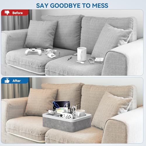 Couch Cup Holder Tray Silicone Couch Cup Holder Pillow Foam Bed Tray Snack Sofa Bed Caddy Organizer Beach Sofa Drink Holder Spill Proof Snack Caddy Removable Sofa Buddy Game Controller Kindle Phone