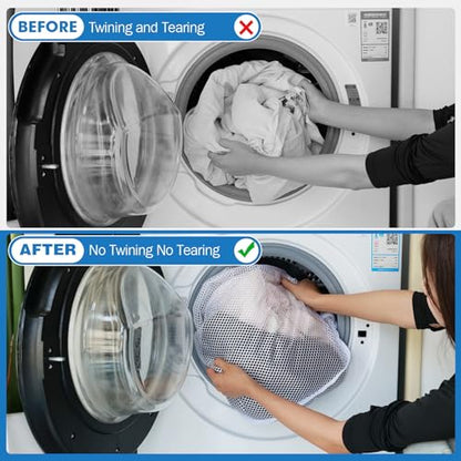 3 Pack XXL Mesh Laundry Bags for Delicates, Extra Large Laundry Wash Bags for Clothes,Bed Linen,Toys with Drawstring Closure Sturdy(3 XXLarge 28 x 26 Inches)