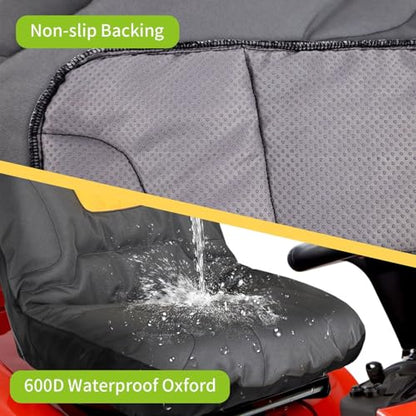 Riding Lawn Mower Seat Cover 600D Non Slip Tractor Seat Cover with Padded | Heavy Duty Seat Covers Universal Fits for Craftsman, Cub Cadet, Kubota, Troy Bilt and More, Padded Cushion, Non Slip Rubber