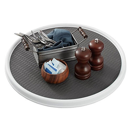 Copco 18 Inch Lazy Susan Turntable Organizer - Nonslip Rotating Cabinet Organizer for Kitchen Pantry, Under Sink, Countertop Storage, Rimmed Edge, Wipe Clean