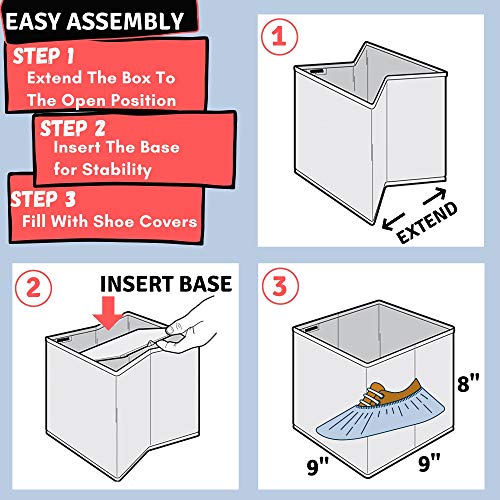 Shoe Cover Box | Disposable Shoe Bootie Holder For Realtor Listings and Open Houses | Please Cover or Remove Shoes Bin | Shoe Bootie Box (Black)