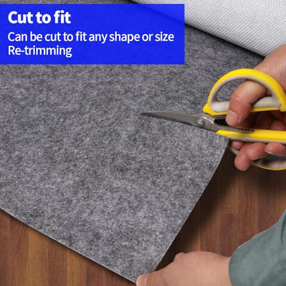 Waterproof Non-Slip Rug Pad 8x10 for Large Area Rugs Durable Felt Floor Protection pad for All Floors, Suitable for Cutting. Rug Pads Keep Rugs in Place and Provide Cushioning