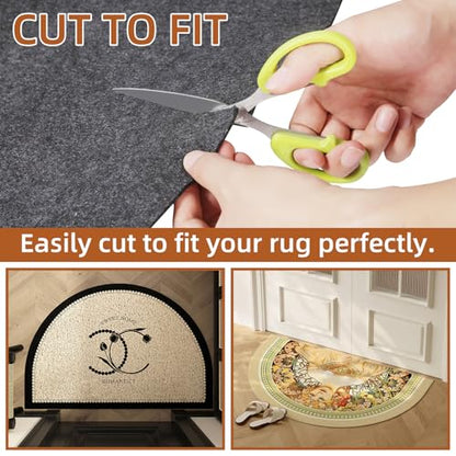 Waterproof Non-Slip Rug Pad, Round 7 Ft Carpet Pads for Large Area Rugs 1/8" Thick Felt Floor Protection Pad for All Floors and Finishes, Keep Rugs in Place and Provide Cushioning (7FT)