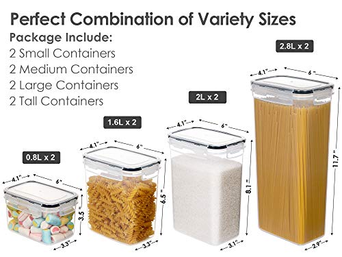 Airtight Food Storage Containers with Lids, 8 PCS