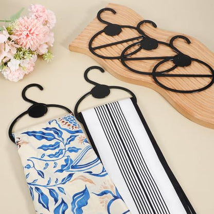100 Pcs Black Plastic Scarf Hanger Organizer Space Saving Closet Accessory Holder for Scarves, Belts, Ties, Headscarves, and More