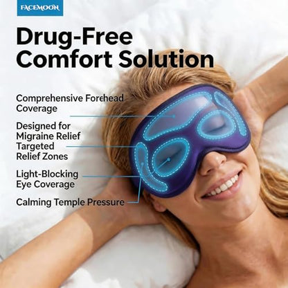 3D Cooling Gel Sleep Mask: 6oz Weighted Blackout Eye Mask for Women Men | Reusable Ergonomic Non-Toxic Ice Cold Gel, for Tired Eyes Migraine Relief Eyelash Friendly Airplane Travel (Blue)