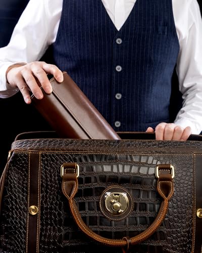 MR.OKAY 2 Watch Travel Case-Classic Leather Watch Case With Superb Texture.Portable Watch Roll Or Organizer For Storage And Display. Best Travel Gift for Men,All Handcrafted By Artisans.