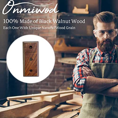 Onmiwod Guitar Wall Mount, Auto Lock Black Walnut Wood Guitar Hanger, Guitar Wall Hangers, Guitar Holder Hook Wall Stand for Classical, Acoustic, Electric Guitar, Bass, Gift for Guitar Player