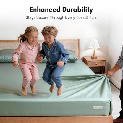 Bed Sheet Holders for Corners-4Pcs Sheet Locks for Fitted Sheets Non-Slip | Durable ABS Snap-Lock Design Keeps Mattress Sheets Firm&Tight, Foldable&Gentle, Easy No-Lift Install for All Mattress Types