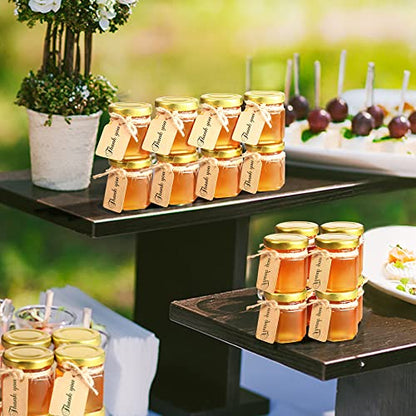 60 Pcs 1.5 Oz Mini Honey Jars with Airtight Lids,Hexagon Glass