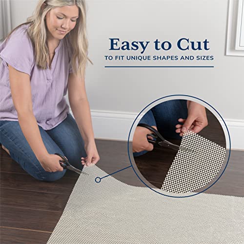Veken Non Slip Rug Pad Gripper 8 x 10 Feet Extra Thick Pads for Any Hard Surface Floors, Keep Your Rugs Safe and in Place, Under Carpet Mat, with More Than 99 Pieces Anti-Slip Solid Square Pattern