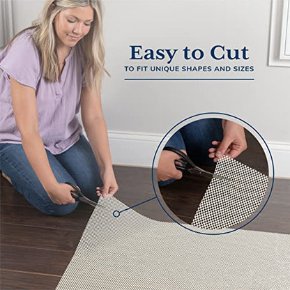 Veken Non Slip Rug Pad Gripper 8 x 10 Feet Extra Thick Pads for Any Hard Surface Floors, Keep Your Rugs Safe and in Place, Under Carpet Mat, with More Than 99 Pieces Anti-Slip Solid Square Pattern