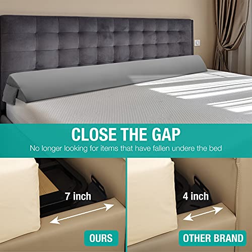 Cal King Wedge Pillow Headboard/Bed Wedge Pillow f... (Gray | Foam)