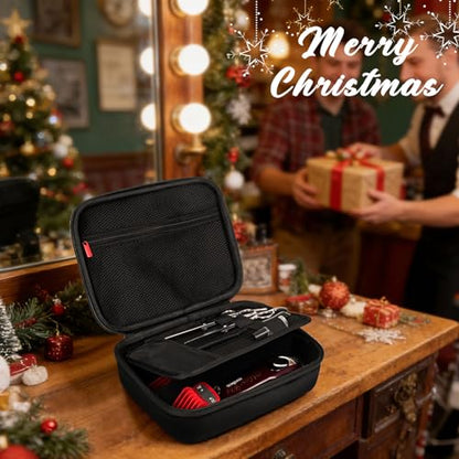 ProCase Hard Travel Case for Hair Clippers -Black | Barber Supplies Holder, Trimmer Organizer Storage Bag, Fits Hatteker/Oneisal/Wahl/Andis, for Men Razor Guard Grooming Kits