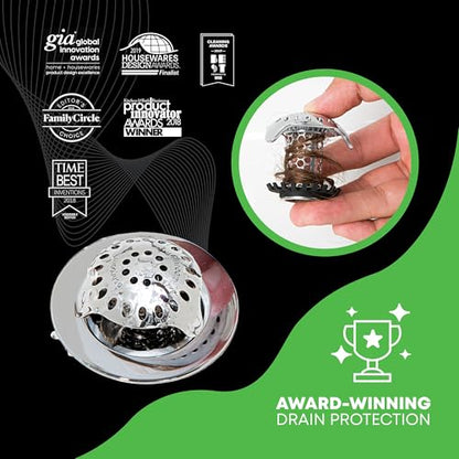 SinkShroom Ultra Revolutionary Bathroom Sink Drain Protector, Stainless Steel