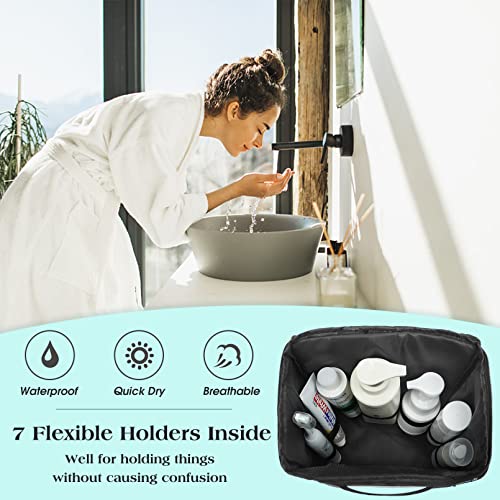 Mesh Shower Caddy Portable Dorm Room Essentials, Toiletry Tote Bag | Quick Dry, Large Capacity Haning Shower Bag for College Dorm Room Essentials for Boys and Girls for Bath Camping (Black)