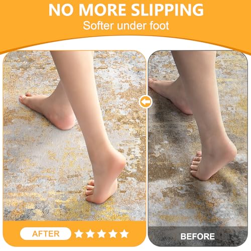 5x7 Non Slip Rug Pad Gripper, 1/4" Thick Cushioned Carpet Pads | Rugs Padding for Hardwood Floors, Felt and Silicone Backing, Under Area Rugs Anti Skid Mat Keep Rugs in Place