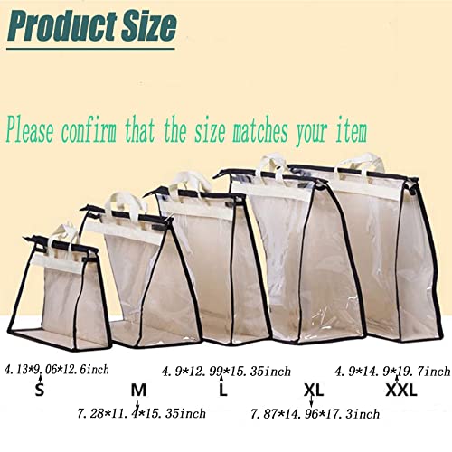 Dust Bags for Handbags,Purse Dustproof Storage Organizer,Brown-XXL | Dust Bags for Handbags,Purse Storage Organizer,Closet Moistureproof and Dustproof Hanging with Zipper and Handle,Brown-XXL