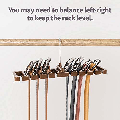 DIOMMELL 2 PCS Belts Rack, Storage Organizer, Hanger, Holder - Closet tie Racks Hangers Sturdy for Men Women, Black