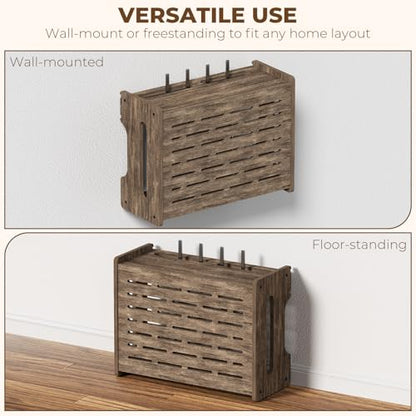 Router Box Hider, Wood Cable Shelf for Modem, Wall Mount