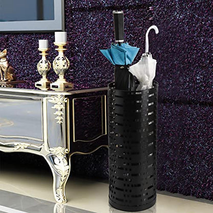 Metal Round Umbrella Stand Rack, 16.5 x 6 Inch Free Standing Umbrella Holder for Canes Walking Sticks for Entryway, Home, Office Decor