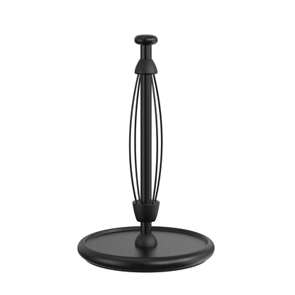 VEHHE Paper Towel Holder Countertop with Weighted Base, One-Handed Tear Paper Towel Holder with Damping Function and EVA Non-Slip Pad for Bathroom and Kitchen (Black)