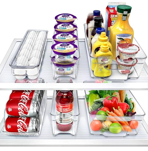 Sorbus Fridge Bins and Freezer Bins Refrigerator Organizer Stackable Food Storage Containers BPA-Free Drawer Organizers for Refrigerator Freezer and Pantry