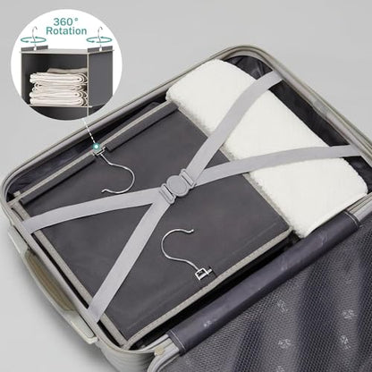 YOUDENOVA Hanging Closet Organizer and Storage, 6-Shelf, Grey | Dorm Room Essentials for Guys, Clothes Organizer with 2 Side Pockets, Hanging Shelves for Closet Storage, Breathable Fabric