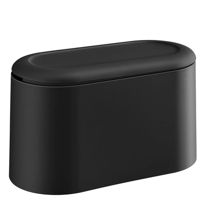 SUBEKYU Mini Trash Can with Lid,Small Desktop Trash Can,Black 0.5 Gal | Countertop Mini Garbage Cans,Small Garbage Can for Office Kitchen Coffee Table, Tiny Wastebasket for Desktop