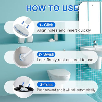 Disposable Toilet Brush and Holder Set, with 30 PCS Brush Head for Clorox. | Compatible with Clorox Toilet Cleaning System ,Upgrade Fiber