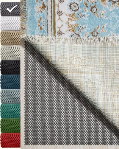 Veken 5x7 Ft Rug Pad Gripper for Hardwood Floors, Non Slip Dark Grey Rug Pads for Area Rugs, Thick Rug Grippers for Tile Floors, Under Carpet Anti Skid Mat, Keep Your Rugs Safe and in Place